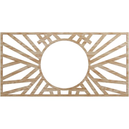 Ekena Millwork Hoover Wood Fretwork Pierced Ceiling Medallion, Red Oak, 18"W x 9"H x 6 5/8"ID x 1/4"T CMWP18X09X0250HORO